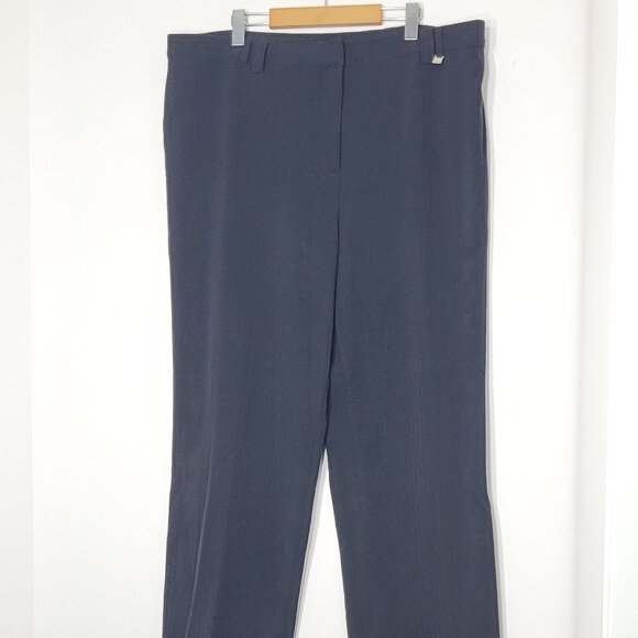 Intuitions Black Trousers Business Casual Wide Leg Dress Pant Plus Size 22W - Picture 2 of 13